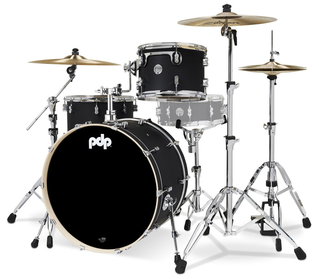PDP Concept Maple - Satin Black, Chrome Hardware Rock (PDCM24RKBK)