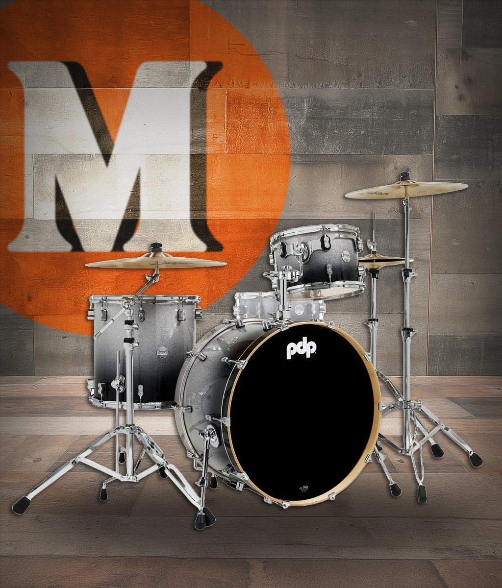 PDP Concept Maple - Silver/Black Fade, Chrome Hardware Rock (PDCM24RKSB) | Musician Madness