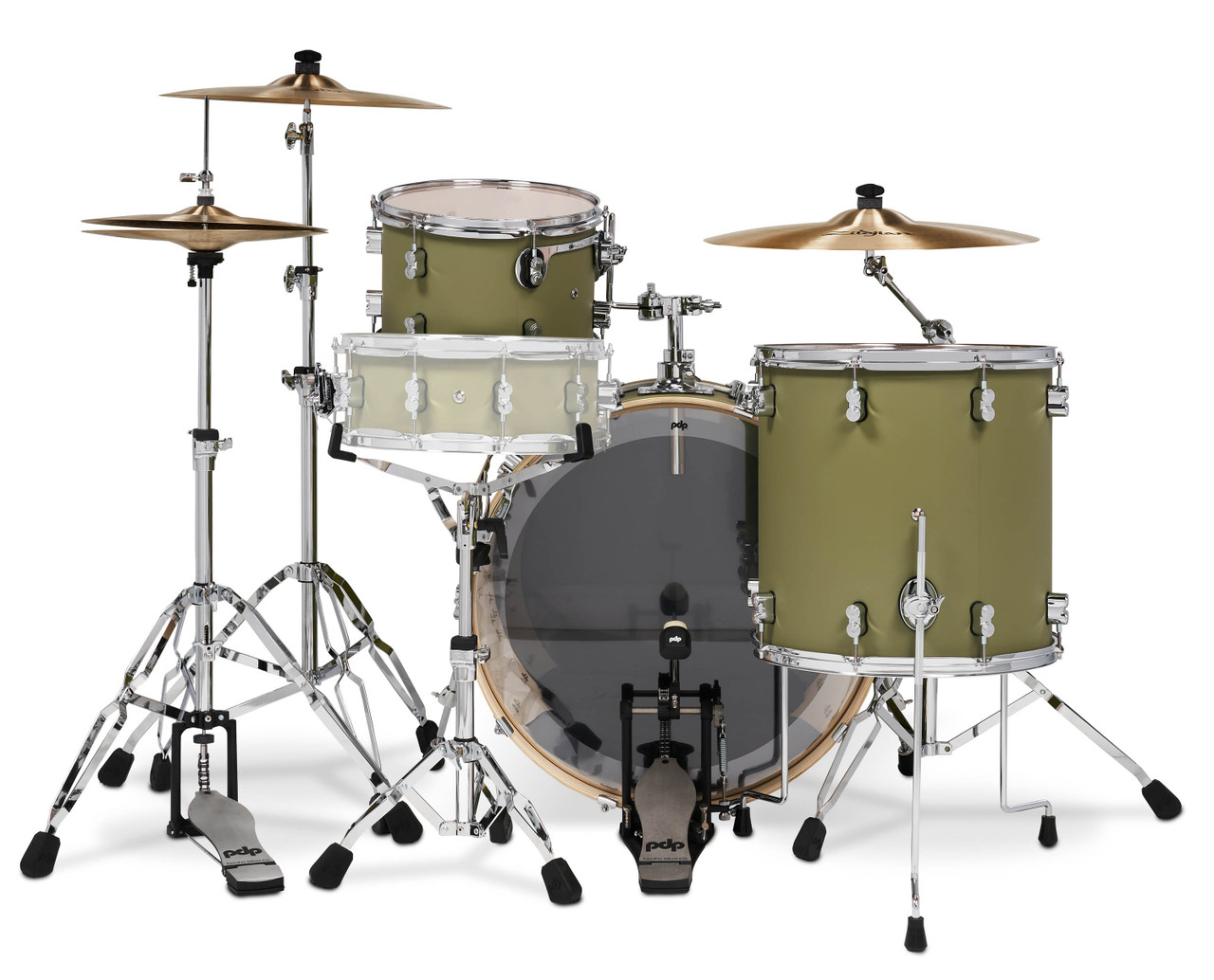 PDP Concept Maple - Satin Olive, Chrome Hardware Rock (PDCM24RKSO) | Musician Madness