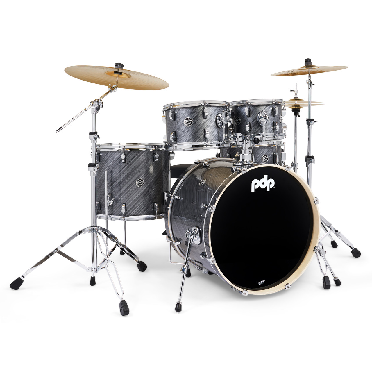 PDP Mainstage 5pc Complete Kit w/HW, Paiste Cymbals, Throne - Graphite (PDMA2215KTTG) | Musician Madness