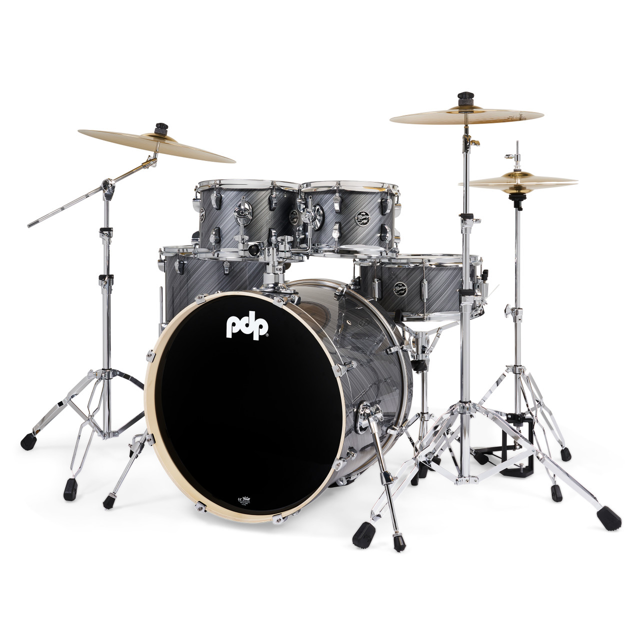 PDP Mainstage 5pc Complete Kit w/HW, Paiste Cymbals, Throne - Graphite (PDMA2215KTTG) | Musician Madness