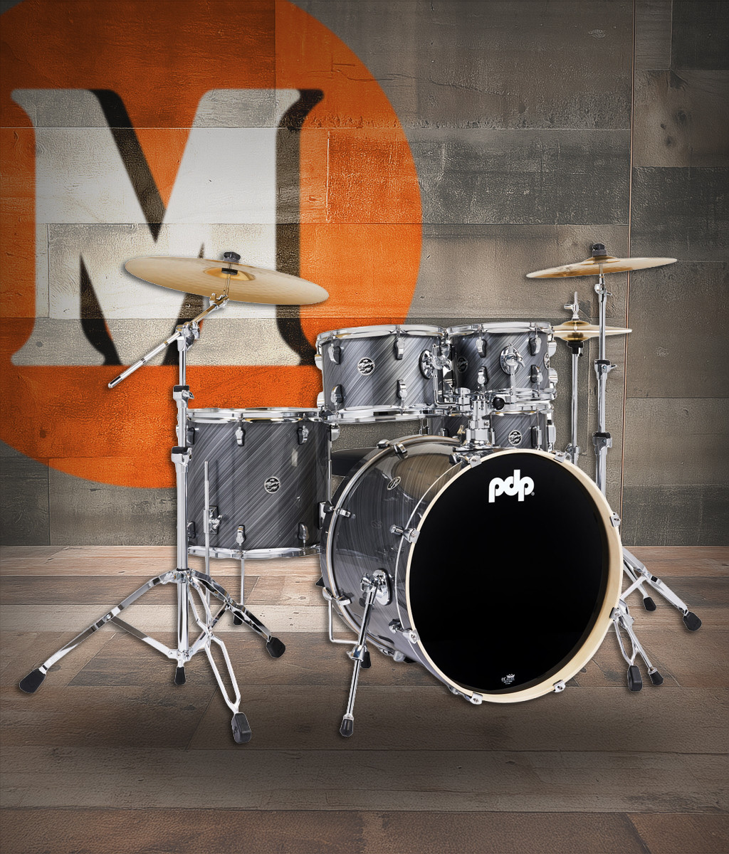 PDP Mainstage 5pc Complete Kit w/HW, Paiste Cymbals, Throne - Graphite (PDMA2215KTTG)