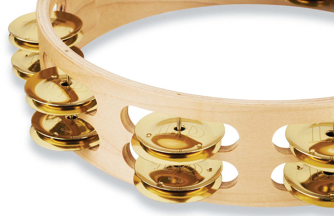 Latin Percussion LP Pro 10" Double Row Tambourine w/ Bag - Brass (LP380B-BR) | Musician Madness