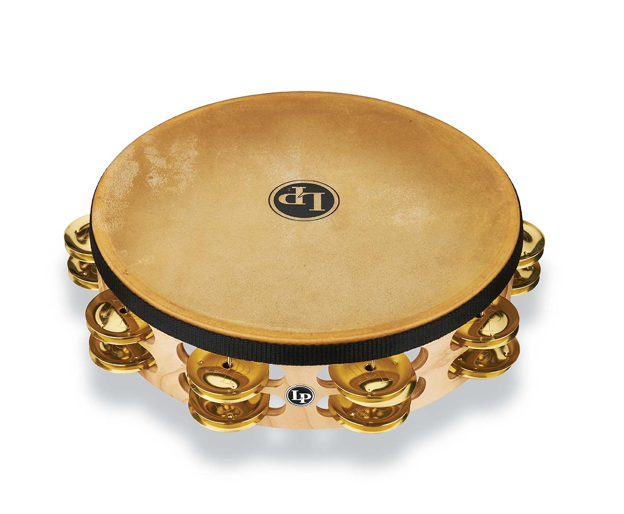 Latin Percussion LP Pro 10" Double Row Headed Tambourine w/ Bag - Brass (LP384-BR) | Musician Madness