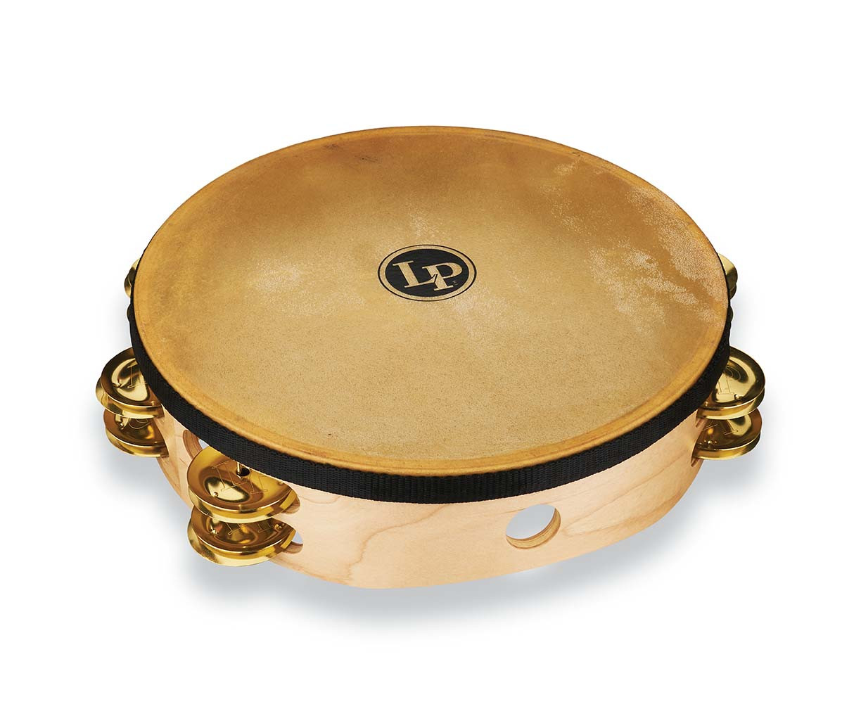 Latin Percussion LP Pro 10" Double Row Headed Tambourine w/ Bag - Brass (LP384-BR) | Musician Madness