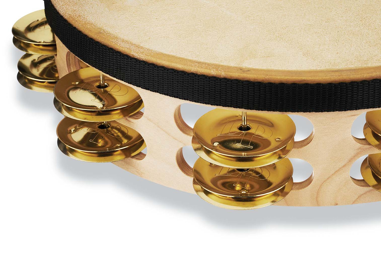 Latin Percussion LP Pro 10" Double Row Headed Tambourine w/ Bag - Brass (LP384-BR) | Musician Madness