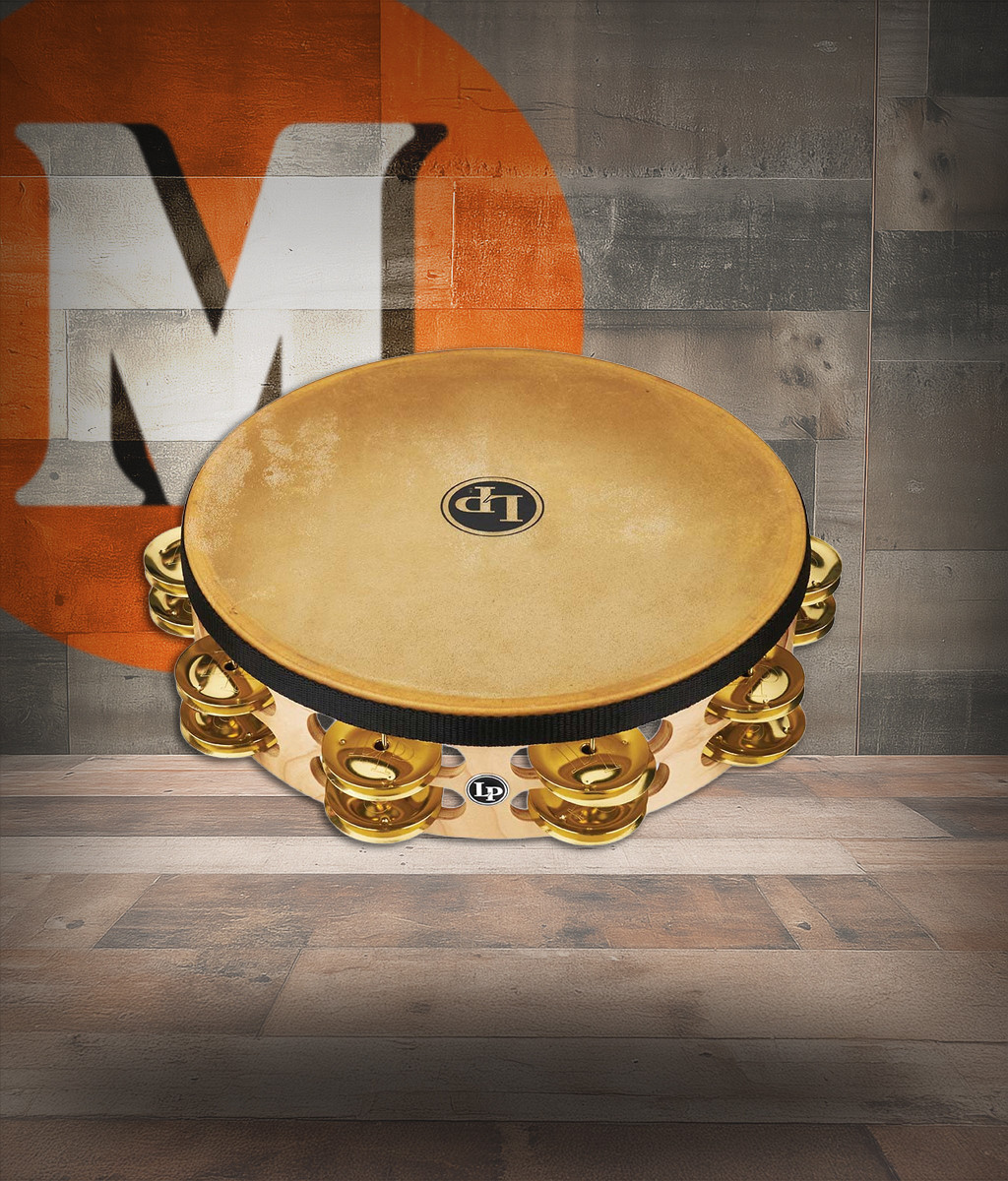 Latin Percussion LP Pro 10" Double Row Headed Tambourine w/ Bag - Brass (LP384-BR)