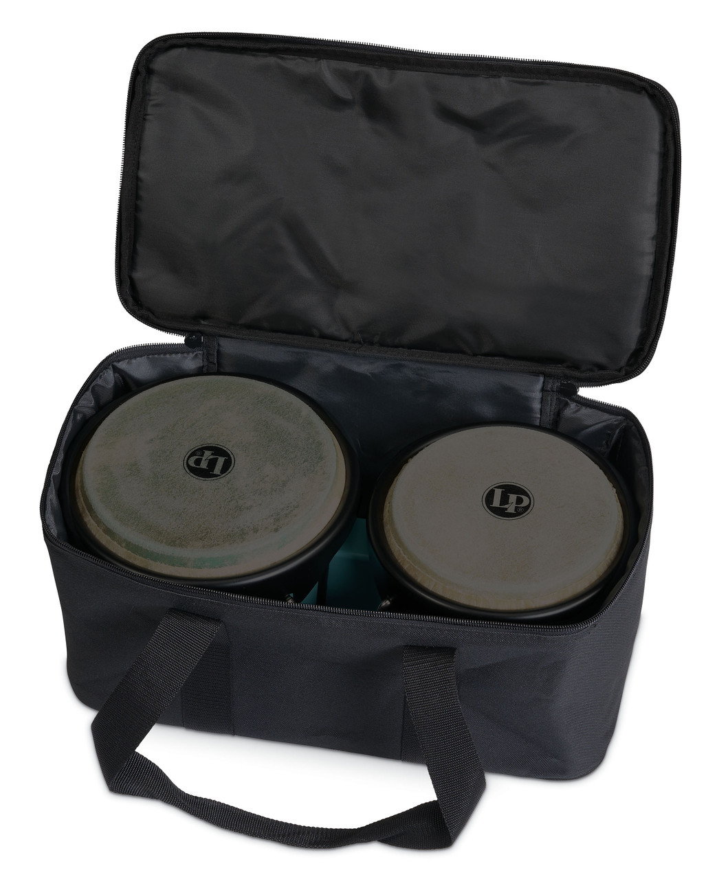 Latin Percussion LP 6 1/4 - 7 1/4" Bongo - Race Blue Black w/ Bag (LP601D-DB-K) | Musician Madness