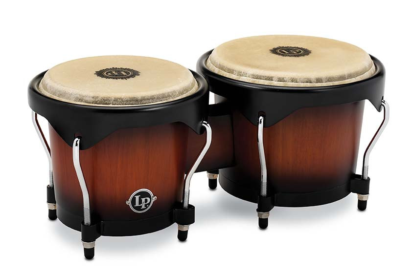 Latin Percussion LP City II 6 - 7" Bongos - Oak Vintage Sunburst Black (LP601NYII-VSB) | Musician Madness