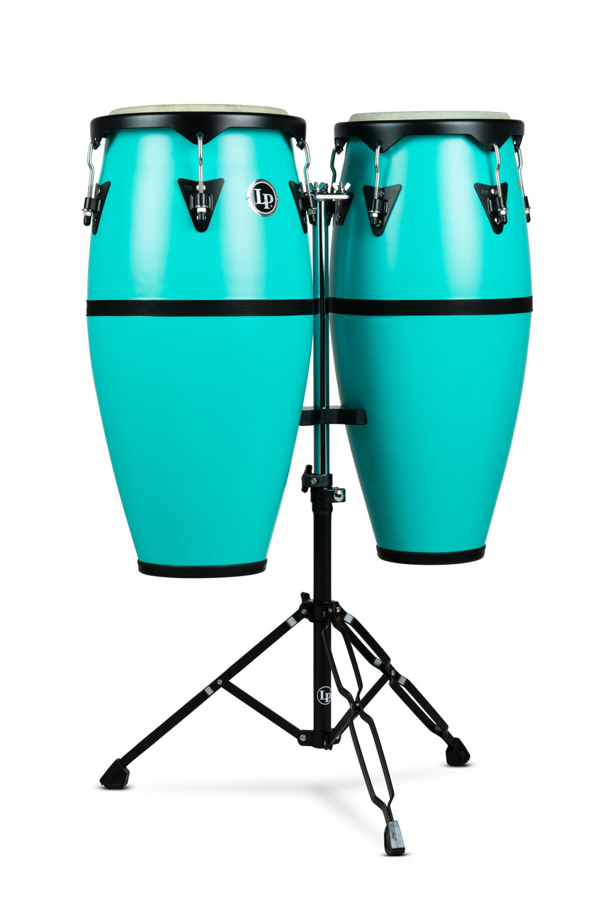 Latin Percussion LP 10 - 11"  Discovery Conga Set w/ Stand - Sea Foam (LP646D-SF) | Musician Madness