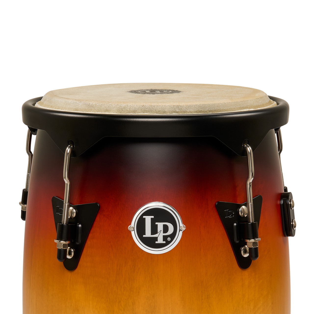Latin Percussion City II 10-11 Conga Set Mango Vintage Sunburst Black w/Double Stand (LP646NYII-VSB) | Musician Madness