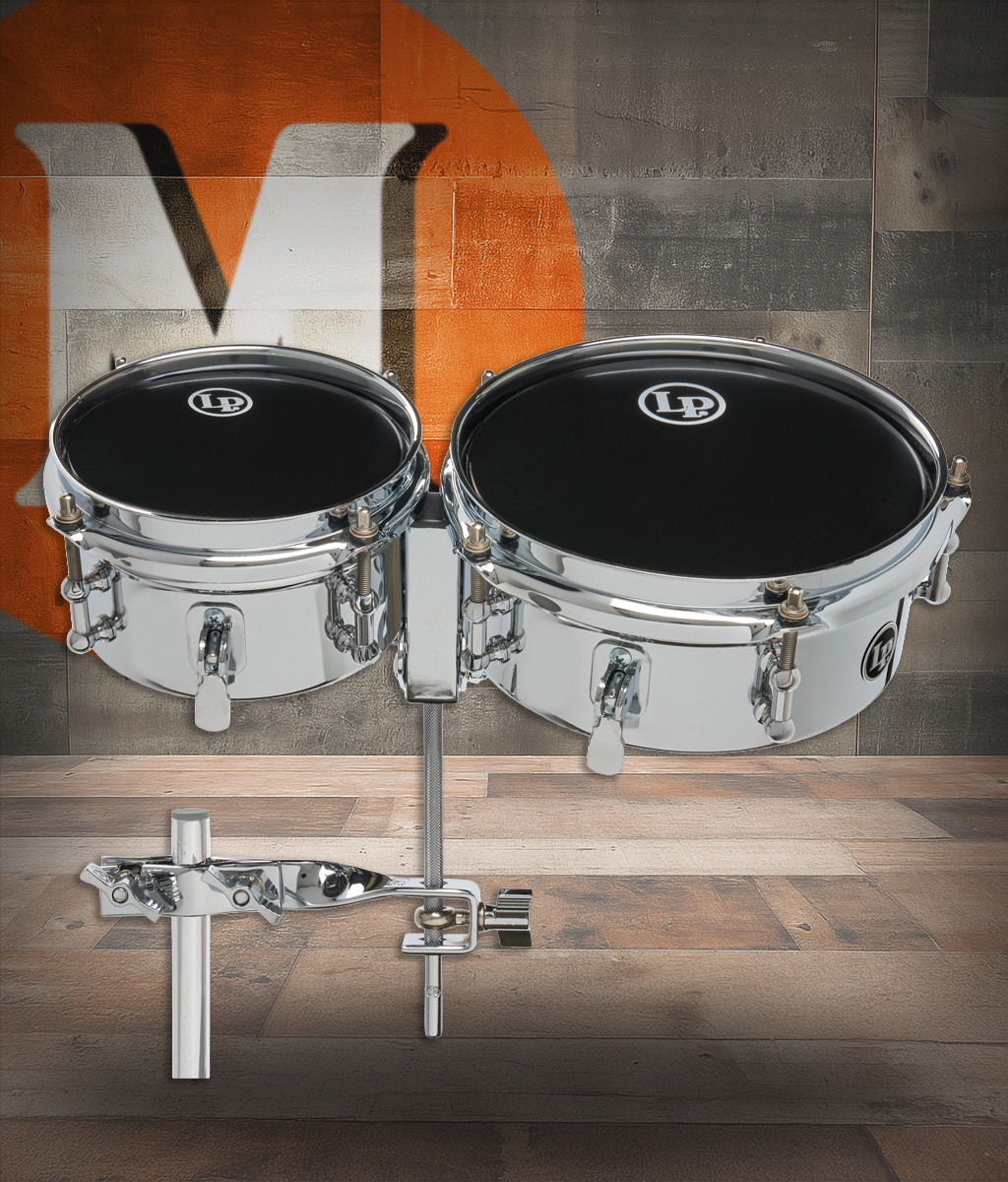 Latin Percussion LP 6 - 8" Mini Timbales Snares Mount Steel Chrome (LP845-K)