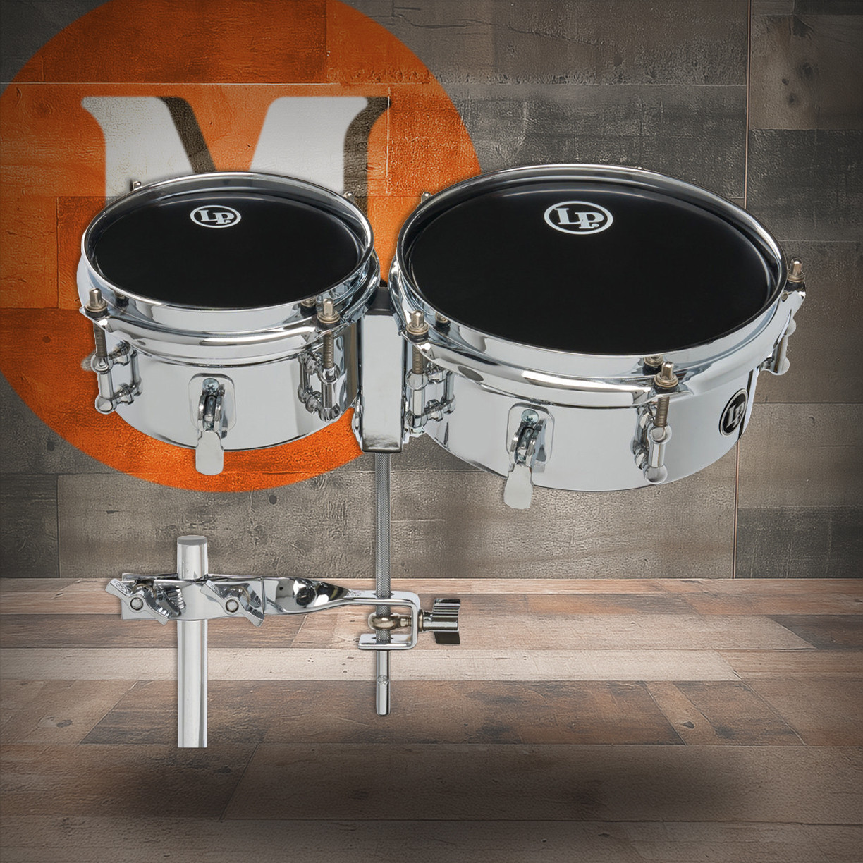 Latin Percussion LP 6 - 8" Mini Timbales Snares Mount Steel Chrome (LP845-K) | Musician Madness