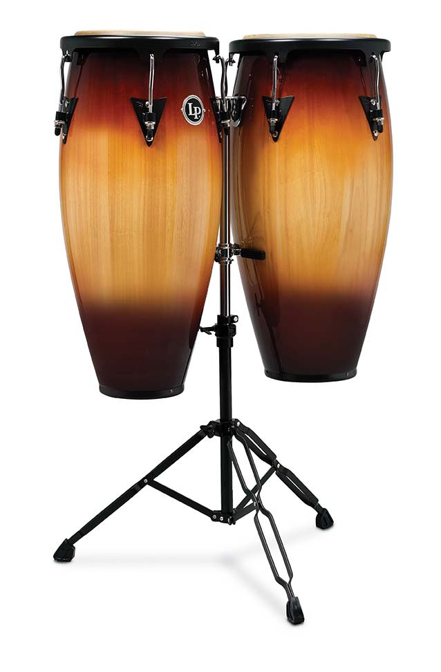 Latin Percussion LP Aspire 10 - 11" Conga Set Oak Vsb Black w/ Stand (LPA646-VSB) | Musician Madness