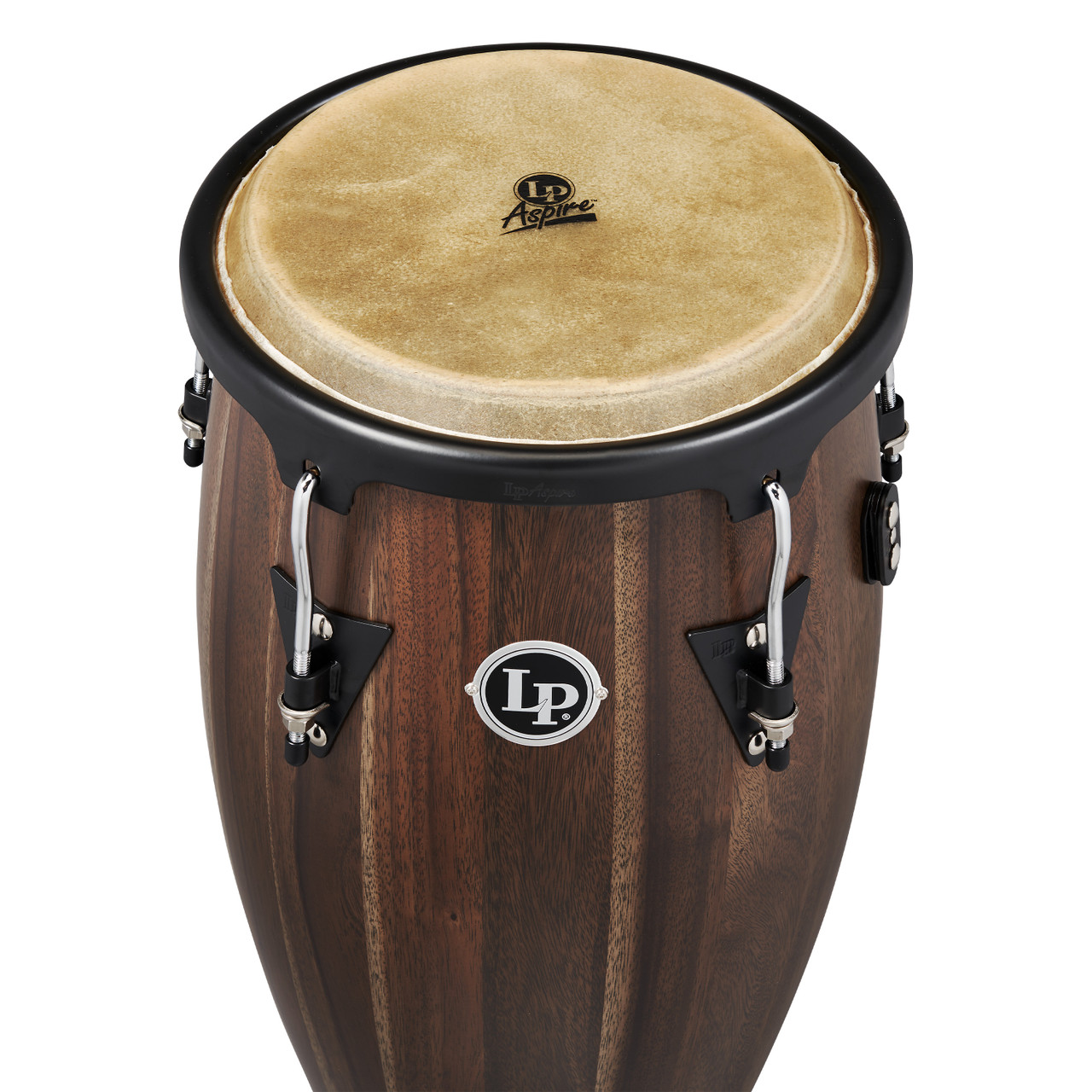 Latin Percussion LP Aspire 11 - 12" Conga Set - Oak Walnut Black w/ Stand (LPA647-SW) | Musician Madness