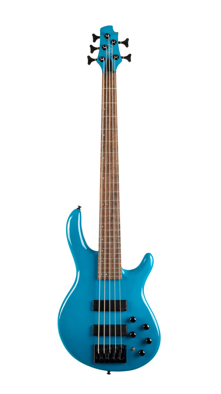 Cort C5DELUXECBL Artisan Series C5 Deluxe Bass Guitar 5 String - Candy Blue (C5DELUXECBL-U) | Musician Madness
