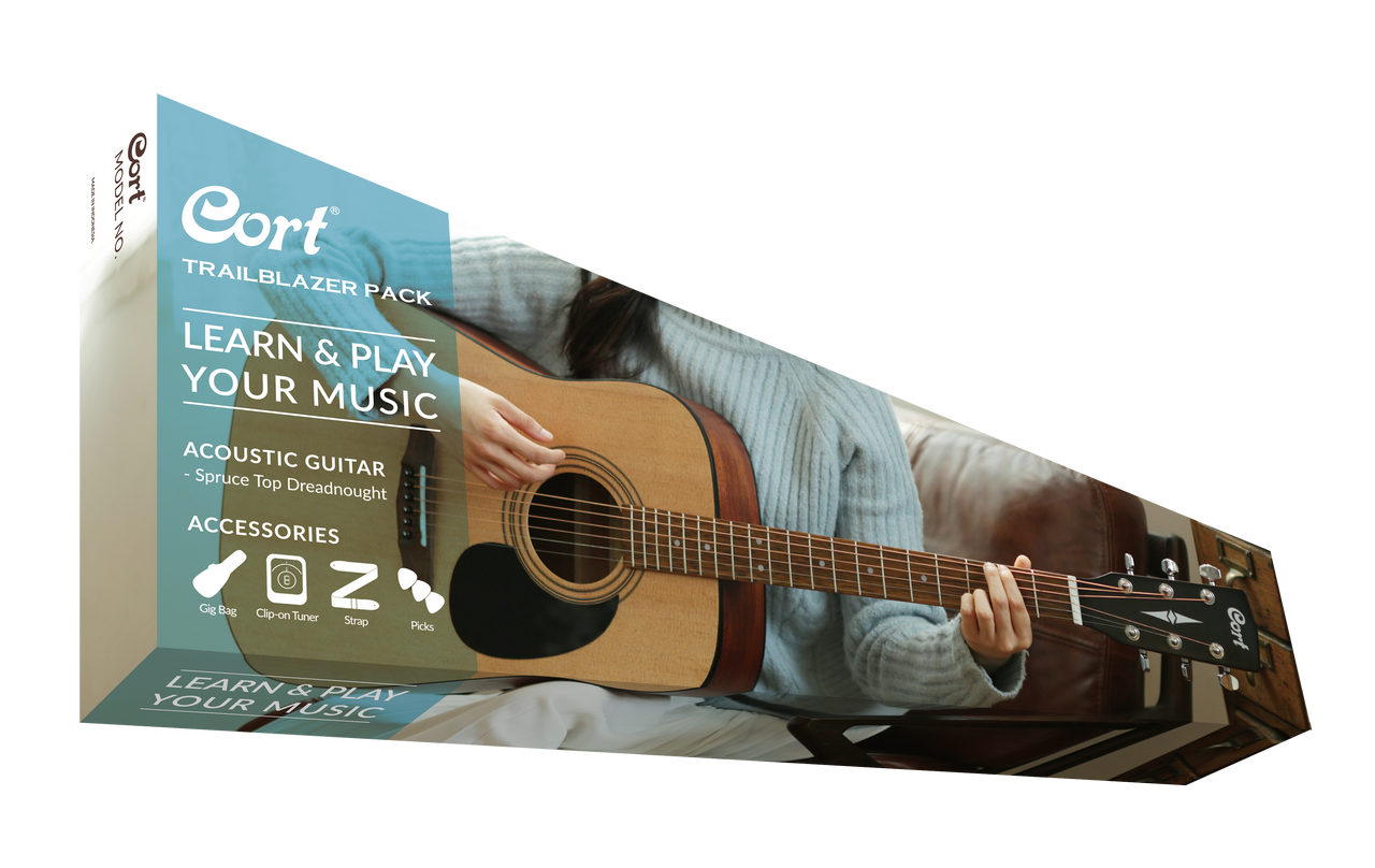 Cort Trailblazer Acoustic Pack w/ Gig Bag, Strap, Tuner & Picks (CAP10OP-U)