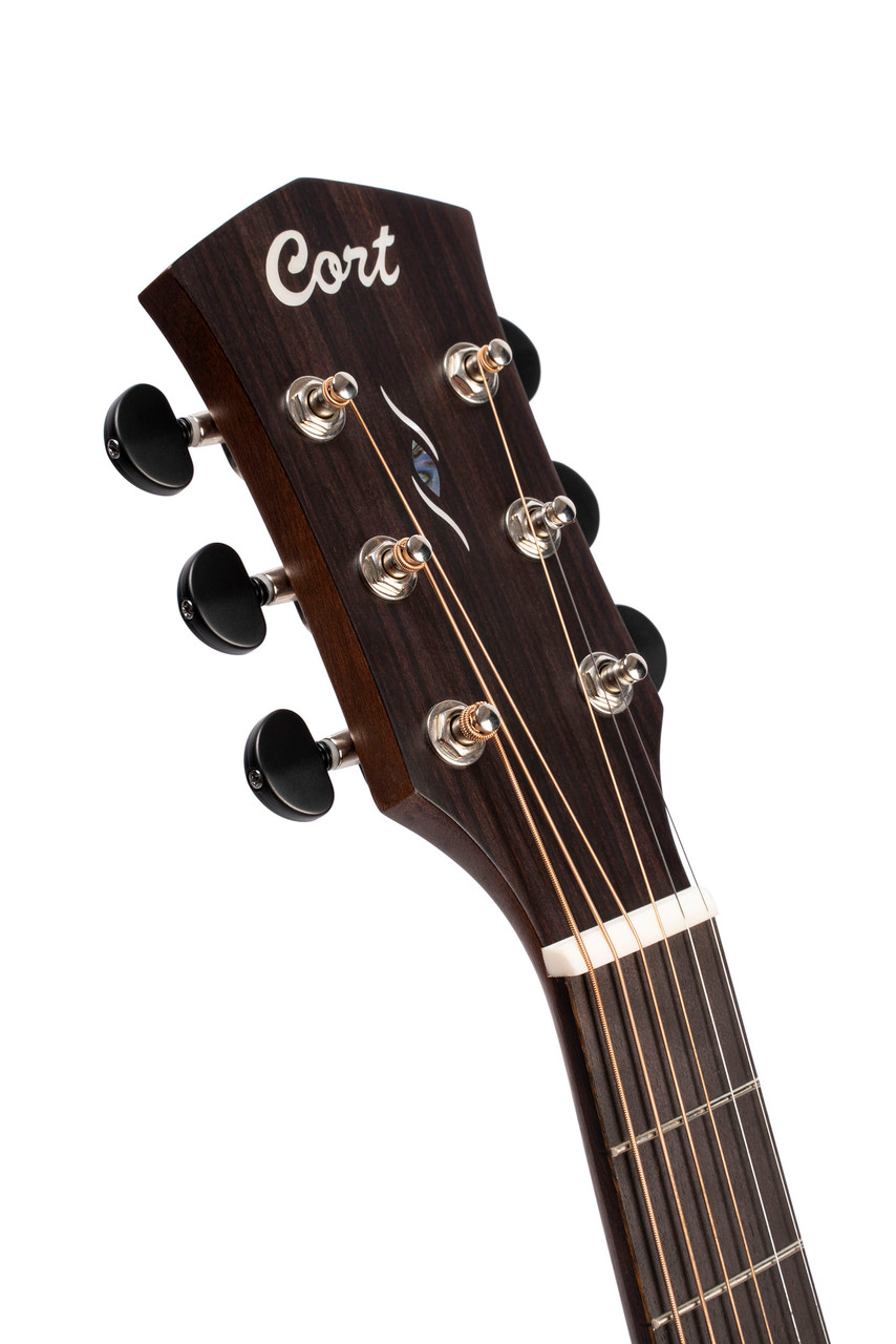 Cort COREOCOTPB Core Series Spruce Acoustic Electric Guitar - Open Pore Trans Black (COREOCOPTB-U)