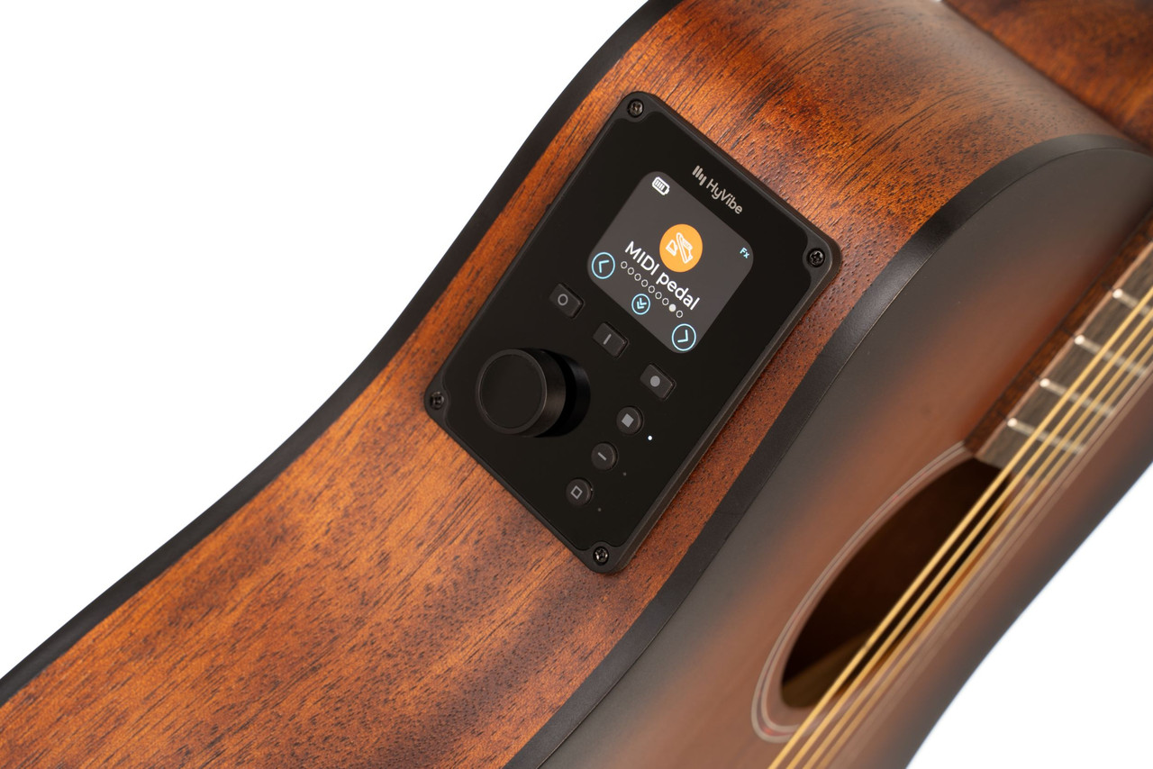 Cort EARTHGO-OPBB Earth Series Go Hyvibe Acoustic Electric Guitar w/ Gig Bag - Open Pore Brown Burst (EARTHGO-OPBB-U)