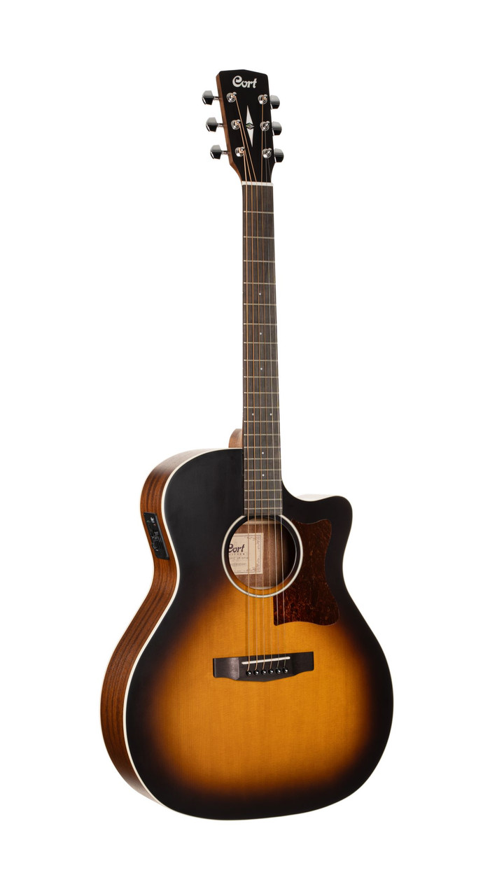 Cort GA1EOPSB Grand Regal Series GA1E Acoustic-Electric Guitar - Open Pore Sunburst (GA1EOPSB-U) | Musician Madness