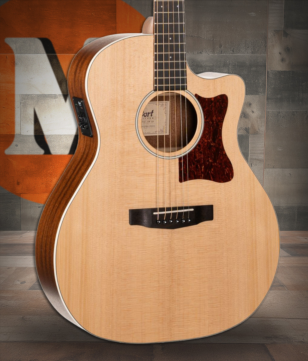 Cort GA1EOP Grand Regal Series GA1E Acoustic-Electric Guitar - Open Pore Natural (GA1EOP-U)