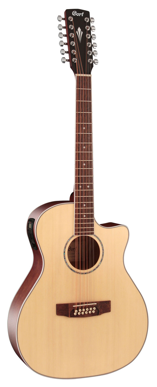 Cort GAMEDX12OP Grand Regal Acoustic Electric (12 String) Cutaway Guitar - Open Pore (GAMEDX12OP-U) | Musician Madness