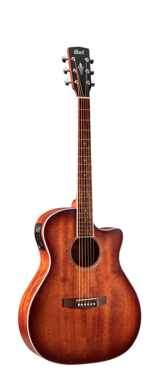 Cort GAMEDXMOP Grand Regal Acoustic Electric Cutaway Guitar - Open Pore Mahogany (GAMEDXMOP-U) | Musician Madness