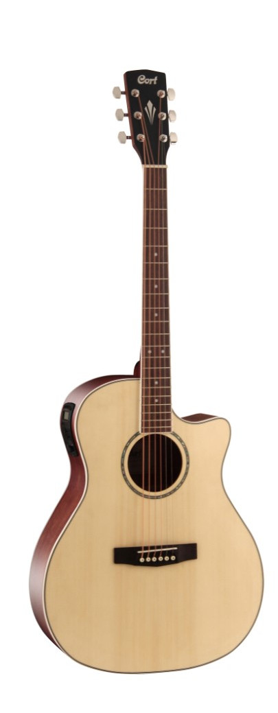 Cort GAMEDXOP Grand Regal Acoustic Electric Cutaway Guitar - Open Pore (GAMEDXOP-U)