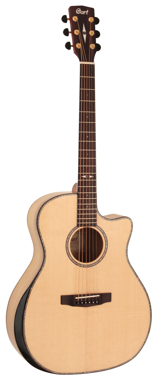 Cort GAMYBEVELNAT Grand Regal Acoustic Cutaway Guitar - Natural Glossy Arm Bevel (GAMYBEVELNAT-U)