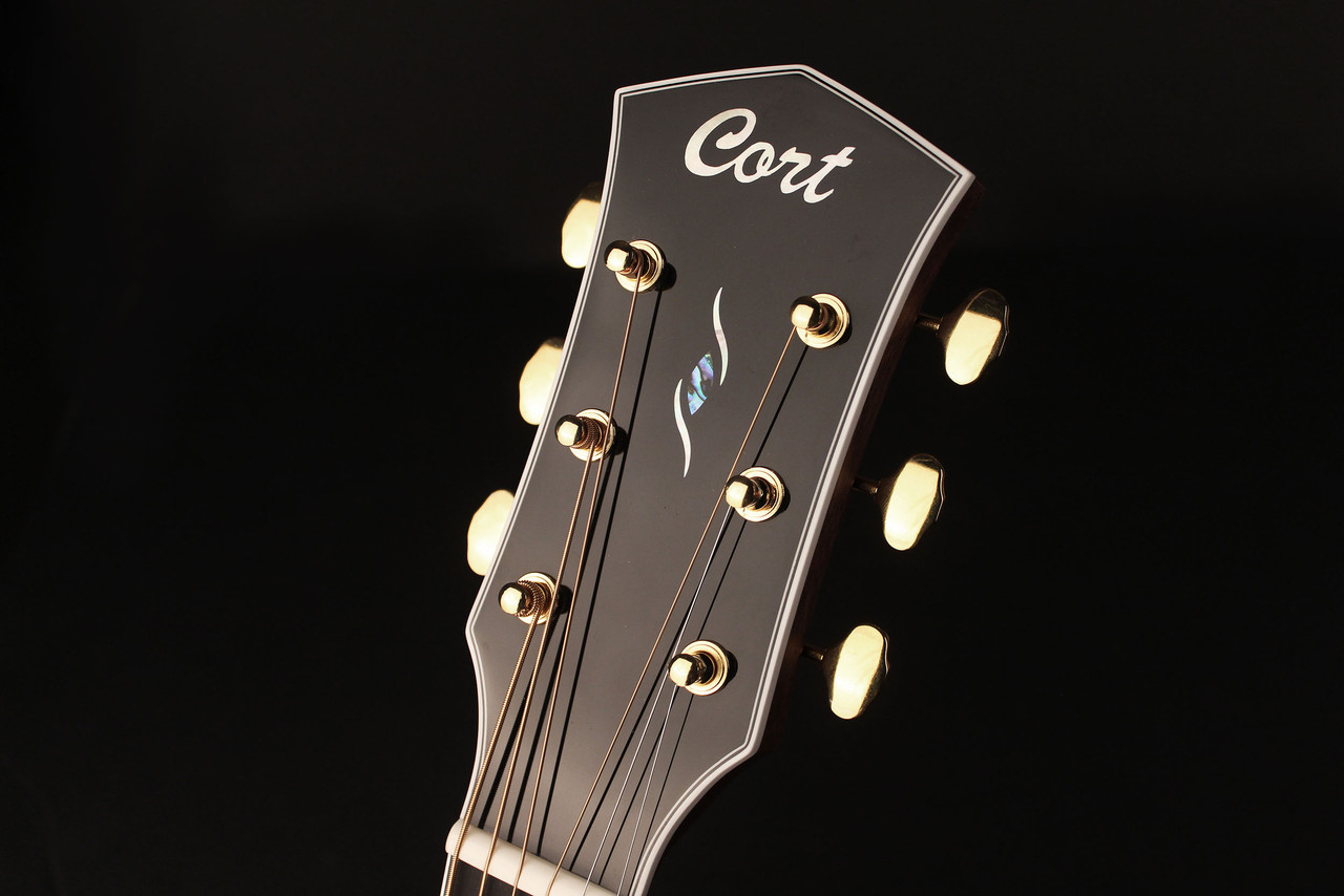 Cort GOLDA8LB Gold Series A8 Grand Auditorium Acoustic Electric Cutaway Guitar w/ Soft Case - Light Burst (GOLDA8LB-U)