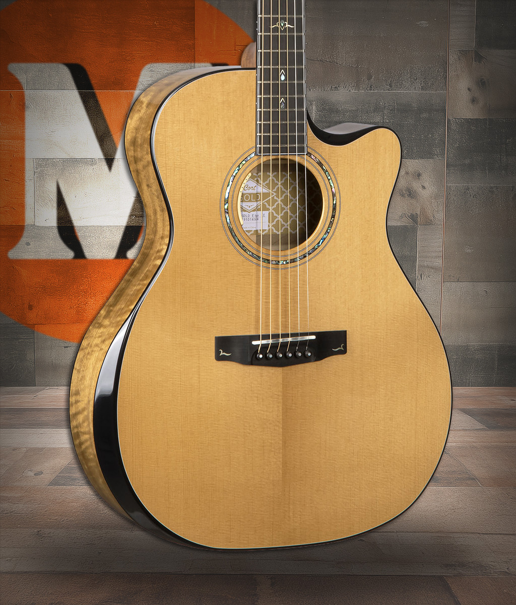 Cort GOLDEDGENT Gold Series Acoustic Electric Guitar w/ Case - Natural Gloss (GOLDEDGENAT-U)