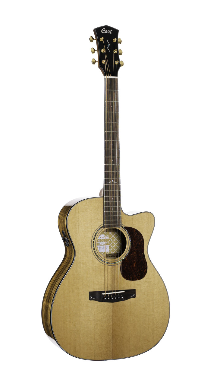 Cort GOLDOC6-BO Gold Series OC6 Bocote Acoustic Electric Guitar w/ Soft Case - Natural Glossy (GOLDOC6-BO-U) | Musician Madness