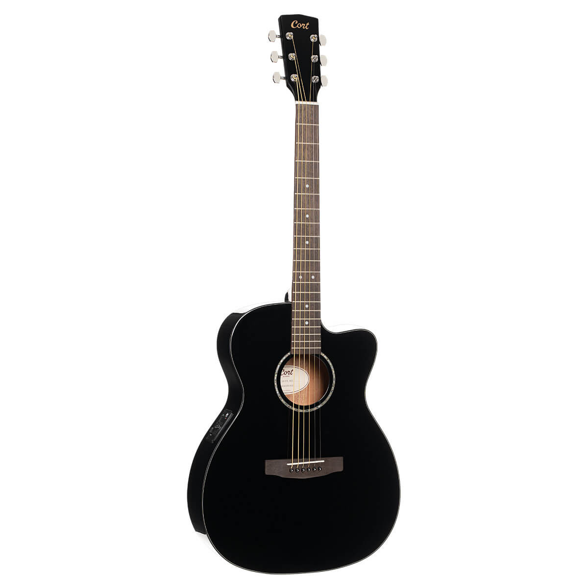 Cort L60CEBK Luce Series L60 Orchestra Cutaway Acoustic Electric Guitar - Gloss Black (L60CEBK-U)