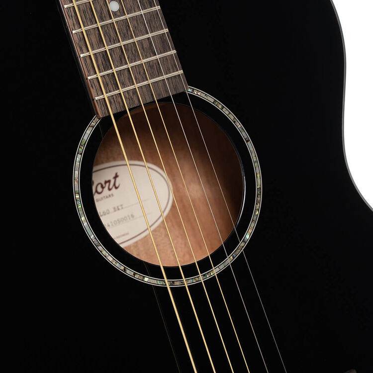 Cort L60CEBK Luce Series L60 Orchestra Cutaway Acoustic Electric Guitar - Gloss Black (L60CEBK-U) | Musician Madness