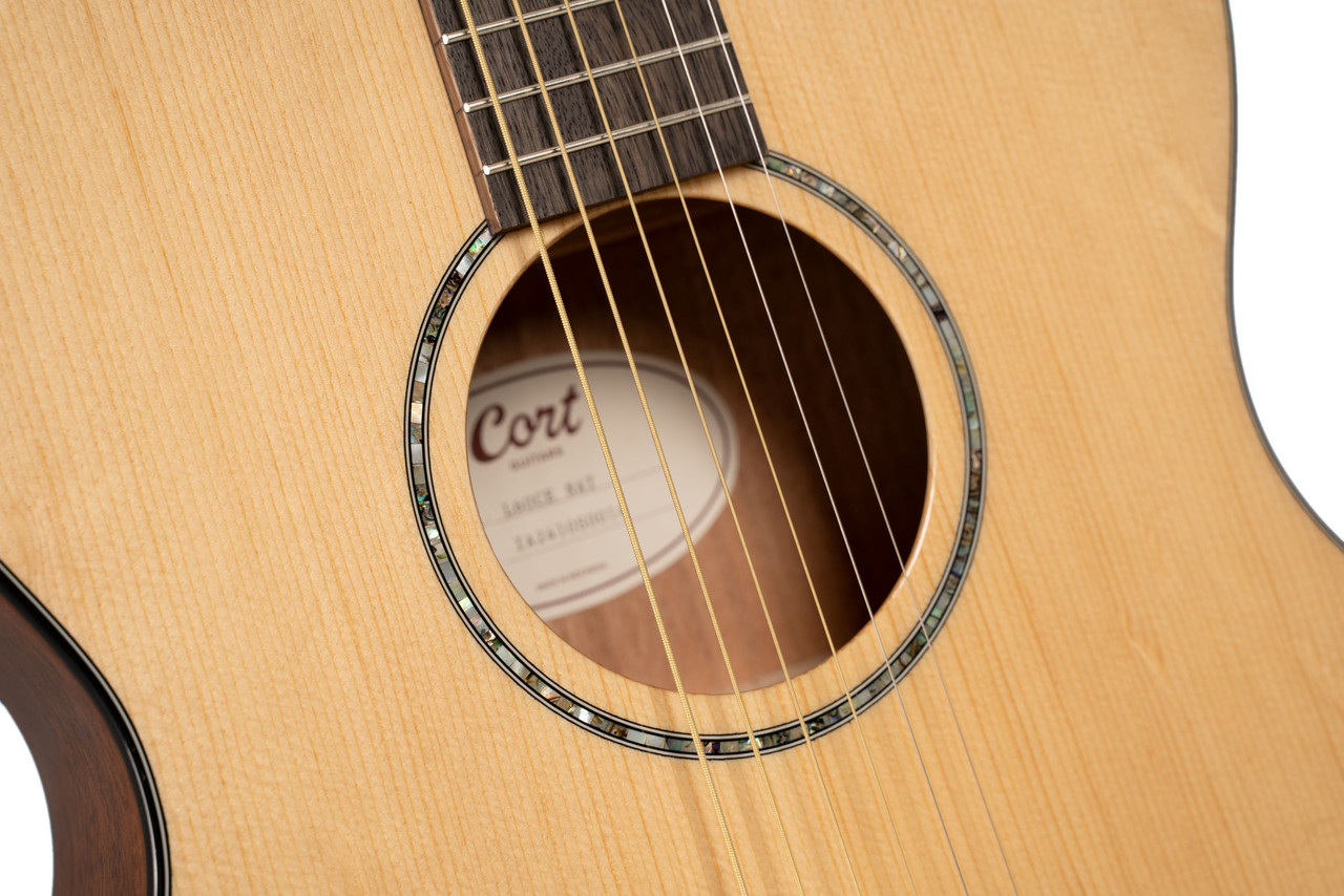 Cort L60BK Luce Series L60 Orchestra Cutaway Acoustic Electric Guitar - Natural Gloss (L60CENAT-U)