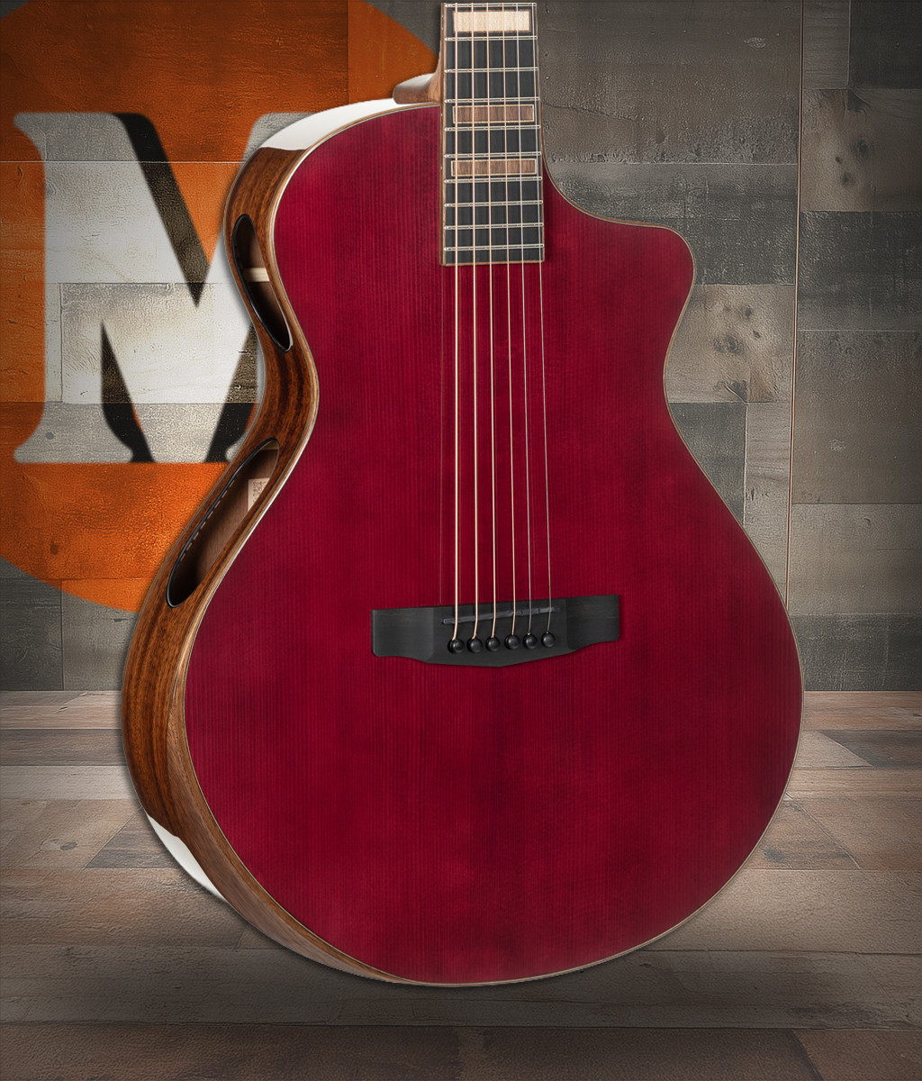 Cort MODERNBURGANDY Masterpiece Series Modern Burgundy Acoustic-Electric Guitar w/ Hard Case -  Burgundy (MODERNBURGANDY-U) | Musician Madness