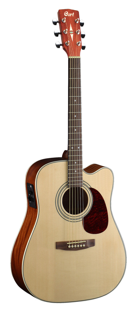 Cort MR500EOP MR Series Dreadnought Acoustic Electric Cutaway Guitar - Open Pore (MR500EOP-A-U)
