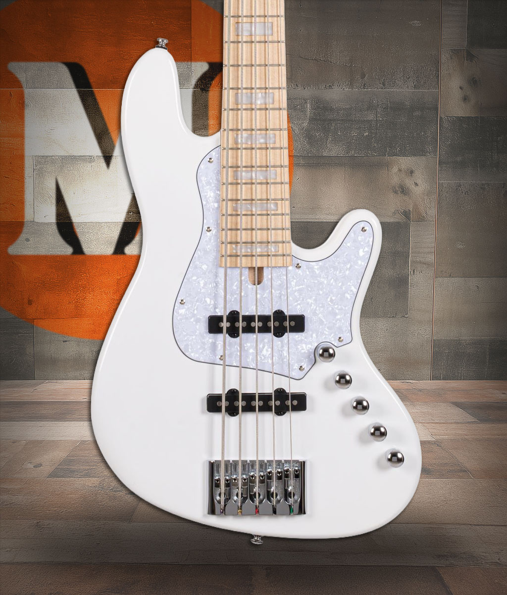 Cort NJS5WHT Elrick NJS-5 (5-String) Bass Guitar - White (NJS5WHT-U)