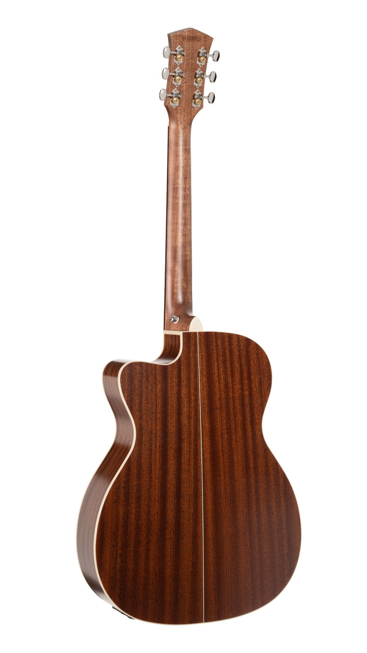 Cort OC4BTSG Essence Series ES-OC4 OM Cutaway Acoustic Electric Guitar - Black Top Semi Gloss (OC4BTSG-U) | Musician Madness