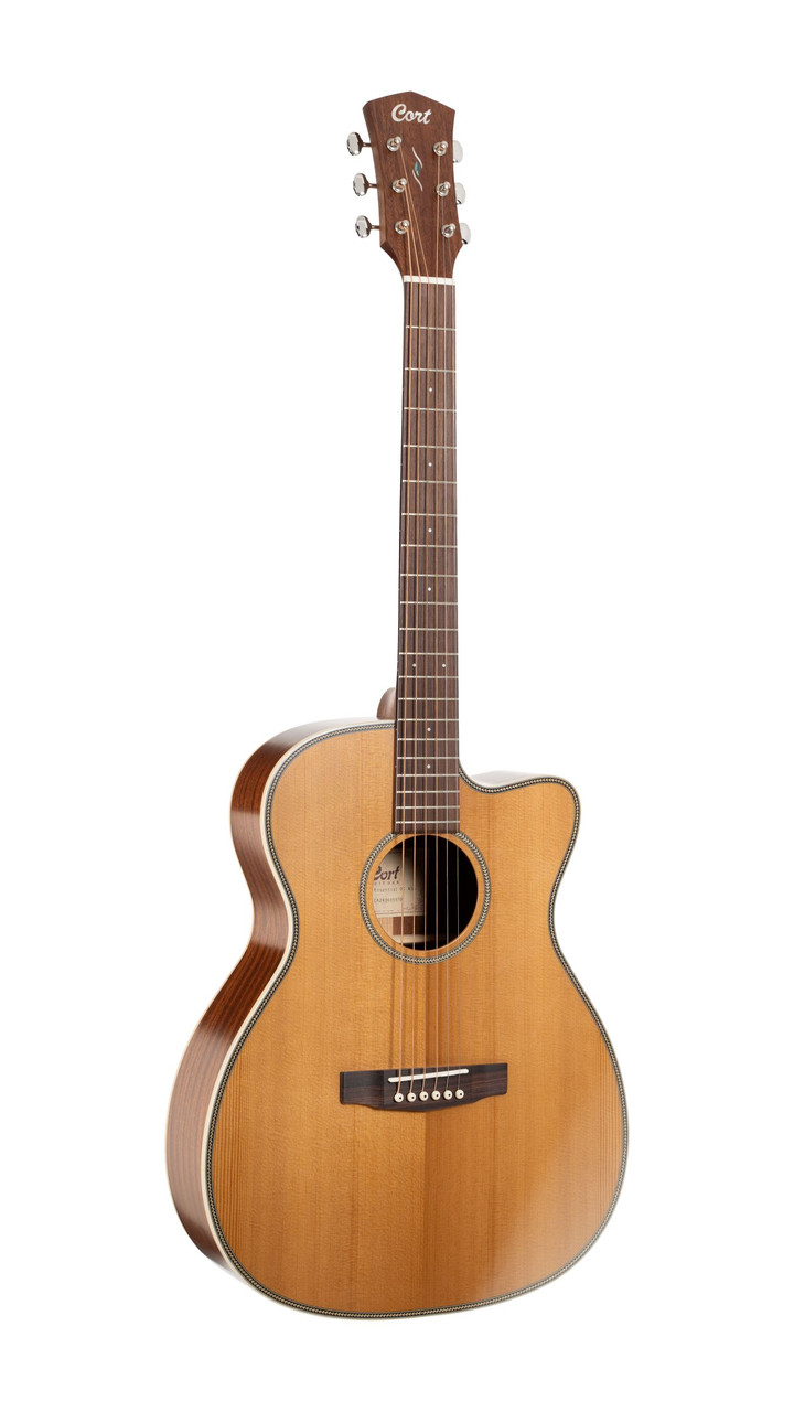 Cort OC4NSG Essence Series ES-OC4 OM Cutaway Acoustic Electric Guitar -Natural Semi Gloss (OC4NSG-U) | Musician Madness