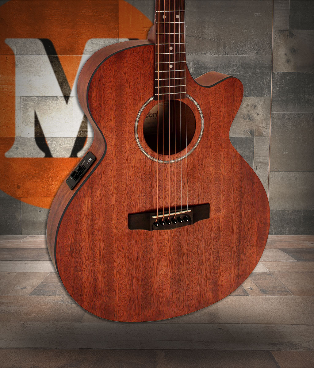 Cort SFXMEMOP SFX Series Acoustic Electric Cutaway Guitar. Open Pore Mahogany (SFXMEMOP-A-U) | Musician Madness