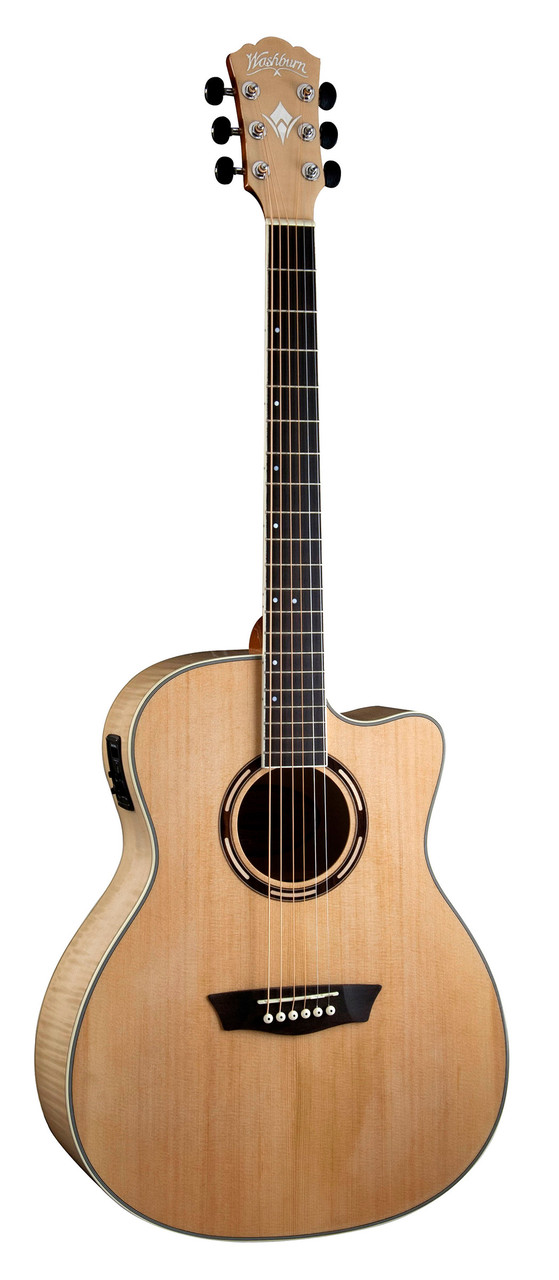 Washburn AG40CE Apprentice Series Grand Auditorium Cutaway Acoustic Electric Guitar w/ Hard Case (AG40CEK-A-U) | Musician Madness