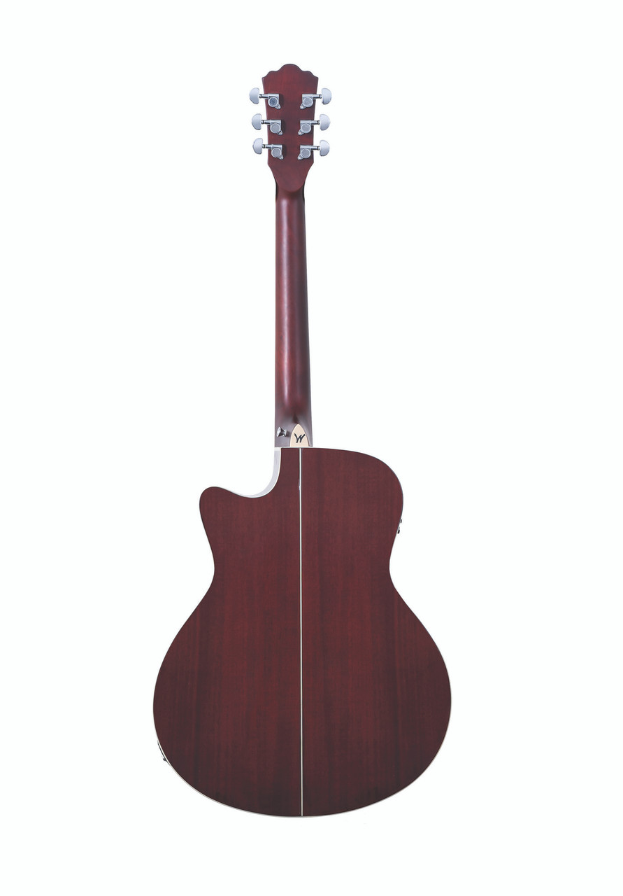 Washburn DFBACEA Deep Forest Burl Grand Auditorium Acoustic Electric Guitar - Amber Fade (DFBACEA-U) | Musician Madness