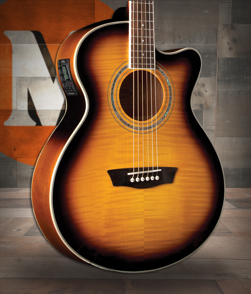 Washburn EA15 Festival Series Mini Jumbo Cutaway Acoustic Electric Guitar - Tobacco Burst (EA15ATB-A-U)