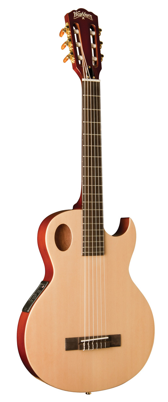 Washburn EACT42S Festival Series Nylon String Cutaway Classical Acoustic Electric Guitar - Natural (EACT42S-A-U)