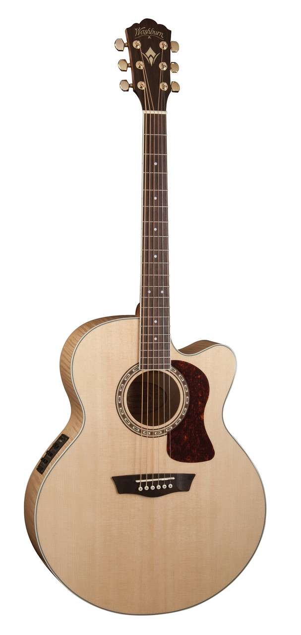 Washburn Heritage Jumbo Acoustic/Elect Solid Spruce/Flame Maple