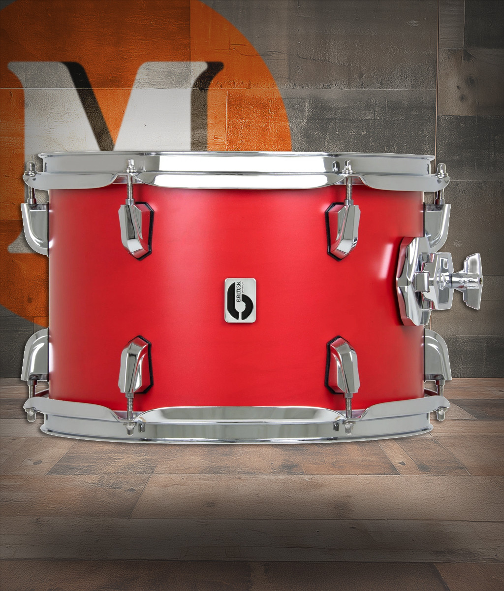 British Drum Co. ENG-14-14-FT-SSC Enigma Series Floor Tom Satin Scarlett 14" x 14" (ENG-14-14-FT-SSC-U) | Musician Madness