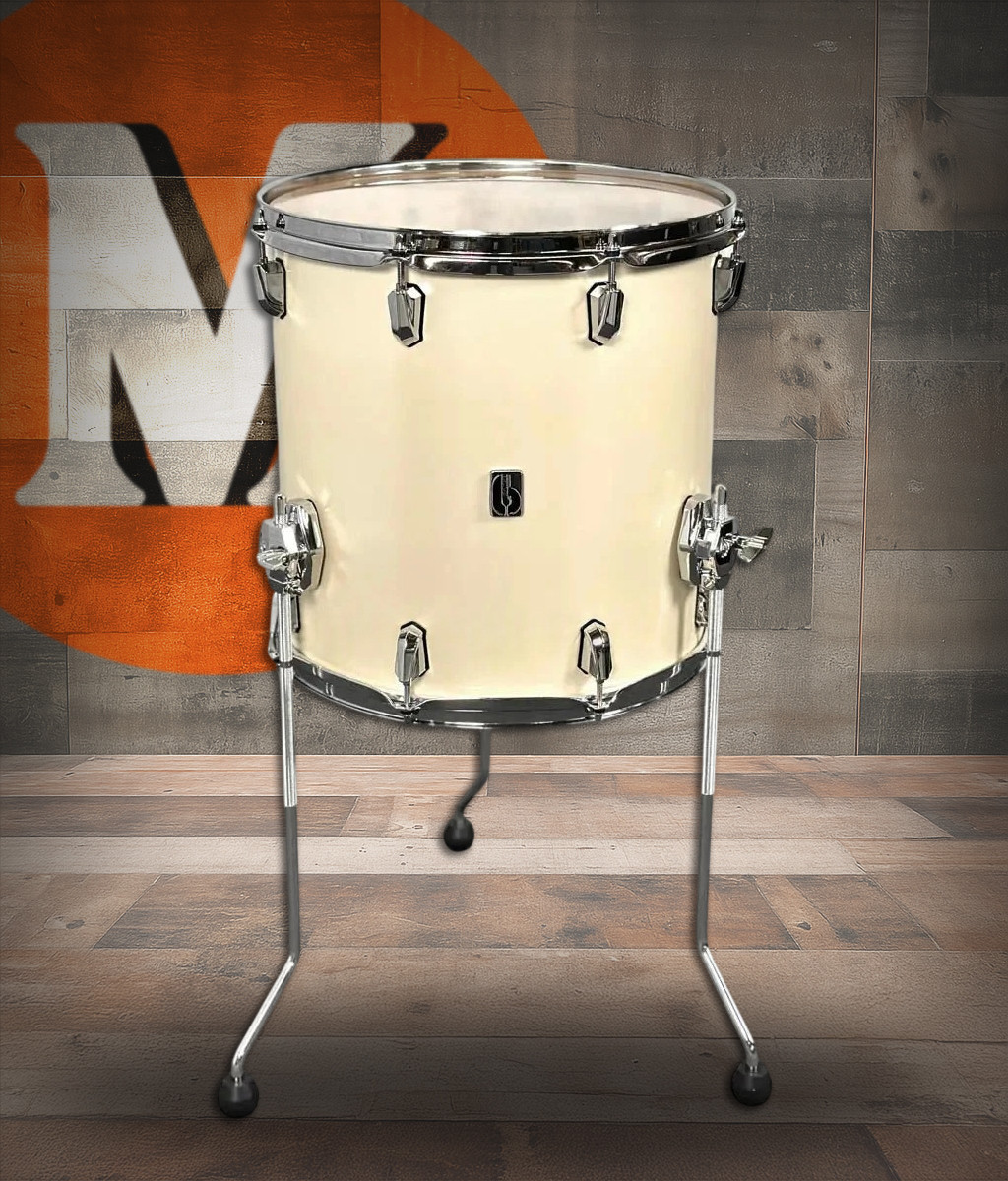 British Drum Co. ENG-14-14-FT-SEW Enigma Series Floor Tom Satin Olde English White 14" x 14" (ENG-14-14-FT-SEW-U)