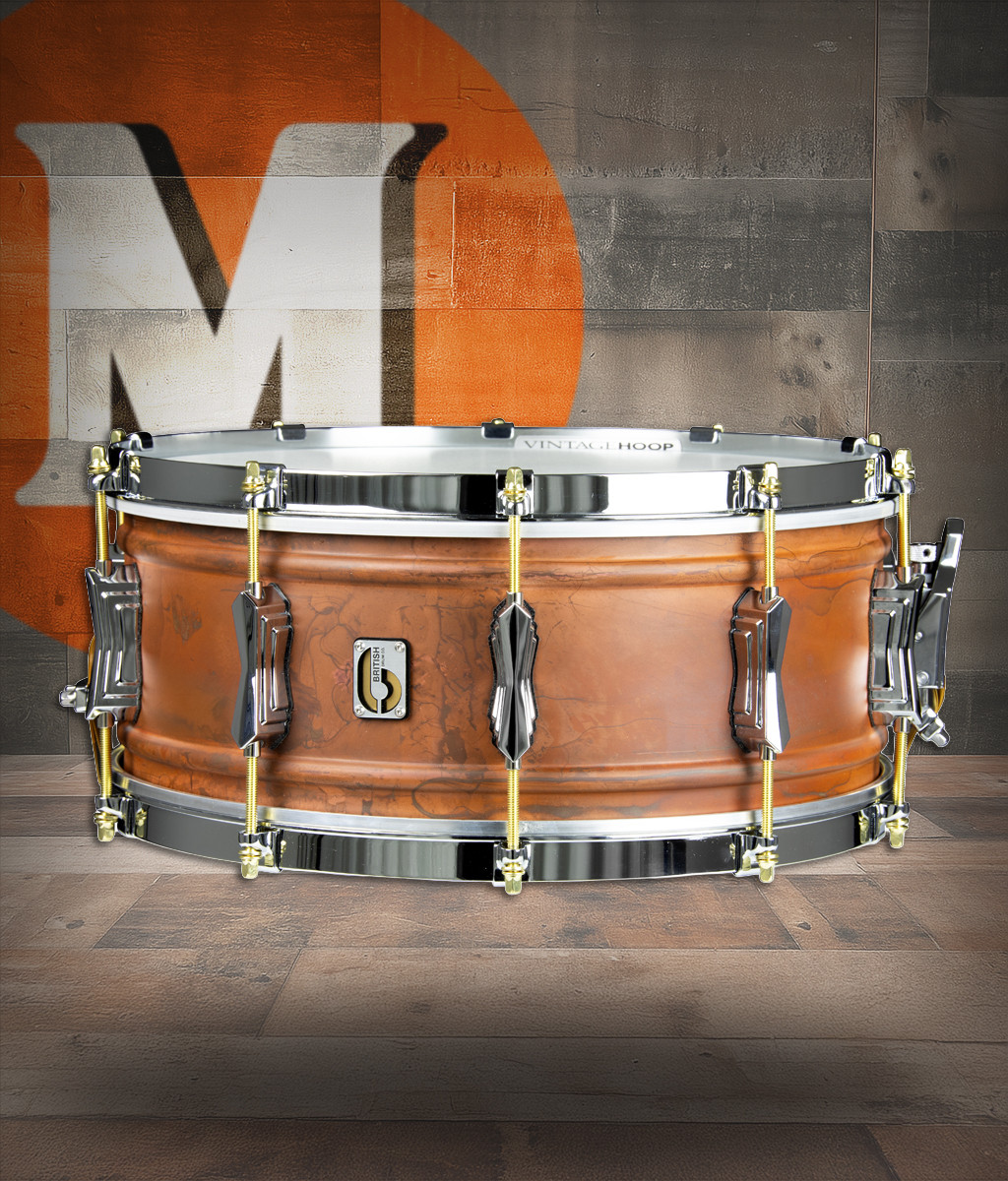 British Drum Co. FB-14-60-SN Firebird Series Copper Over Brass Snare 6" x 14" (FB-14-60-SN-U)