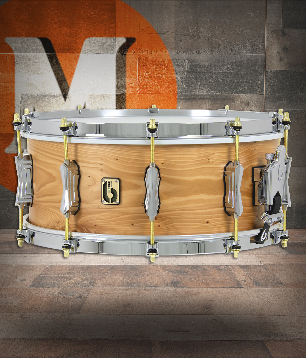 British Drum Co. ARC-14-60-SN Archer Series Yew Wood Snare 6" x 14" (ARC-14-60-SN-U) | Musician Madness